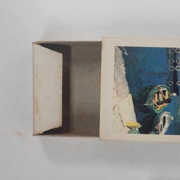 Vintage Satyr Matchbox Handmade in Greece Ceramic Top Drawer Holder Blue White - Picture 9 of 13